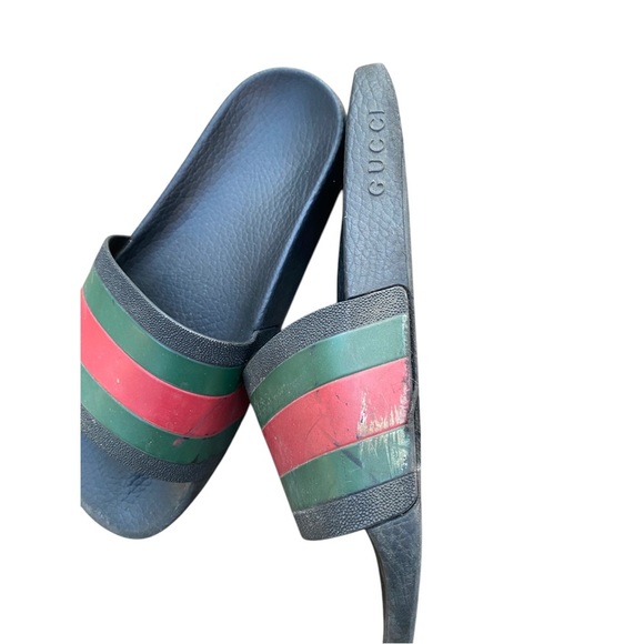 Gucci Black and green Slide Sandals size 7 - Picture 3 of 7